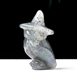 Лабрадорита Резные фигурки совы из натурального лабрадорита, для украшения рабочего стола домашнего офиса, 22x40 мм