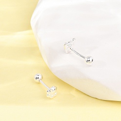 Серебро S999 изящные серебряные серьги-гвоздики, медведь и лапа, слева и справа, серебряные, 4~5x4.5~5 мм