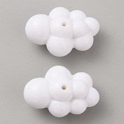 Белый Дым Непрозрачные акриловые бусины, облако, серый, 33x23x17.5 мм, отверстие : 1.8 мм