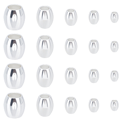 Silver 304 Stainless Steel Beads, Barrel, Silver, 30pcs/box
