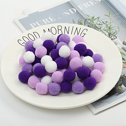 Purple DIY Doll Craft Polyester High-elastic Pom Pom Ball, Round, Purple, 2cm, about 1000pcs/bag