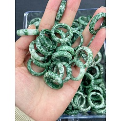 Камень с Зелеными Точками Кольца из натуральной зеленой яшмы, внутренний диаметр: 17~20 мм