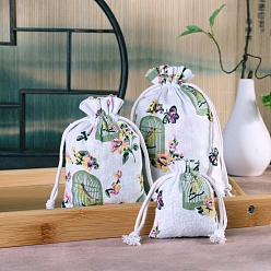 Птица Мешковины упаковочные пакеты, шнурок сумки, для подарков, подарочные пакеты для вечеринок, птица, 14x10 см