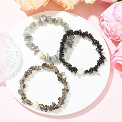 Смешанные камни 3шт. 3 стильные браслеты из натуральных смешанных драгоценных камней и культивированного пресноводного жемчуга, эластичные, для женщин, внутренний диаметр: 2.13 дюйм (5.4 см) 1 шт./стиль