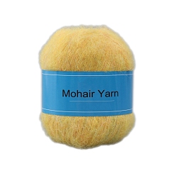 Золотистый Пряжа для вязания, пряжа мохер, для пледов подушки поделки из пряжи крючком, золотые, 1 мм, около 50г/моток