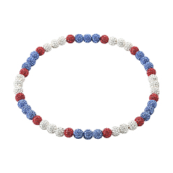 Сапфир 1 ожерелья из полимерной глины с круглыми бусинами и стразами, сапфир, 17.72 дюйм (45 см)