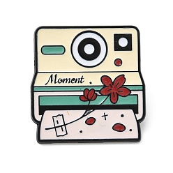 Античный Белый Эмалевые булавки с мгновенной камерой, булавки для лацканов из сплава для одежды рюкзака, старинный белый, 27.5x28 мм