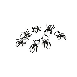 Black Halloween Plastic Open Cuff Ring, Spider Wide Ring, Black, Adjustable 