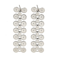 Нержавеющая Сталь Цвет Не тускнеют 304 серьги-гвоздики из нержавеющей стали, для женщин, плоско-круглые, цвет нержавеющей стали, 51x14 мм