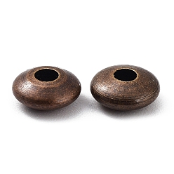 Красная Медь Spacer бисер латунные, рондель, без никеля , Красная медь, 5x2 мм, отверстие : 1.5~2 мм