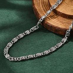 Нержавеющая Сталь Цвет Устойчивые к потускнению 304 ожерелья из нержавеющей стали Lumachina, цвет нержавеющей стали, 19.68 дюйм (50 см), 3.5~4 мм