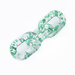 Medium Sea Green Transparent Acrylic Linking Rings, Quick Link Connectors, for Cable Chains Making, Oval, Medium Sea Green, 31x19.5x5mm, Inner Diameter: 8x20mm