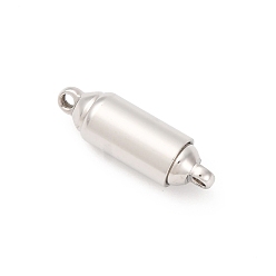 Нержавеющая Сталь Цвет Магнитные застежки, нержавеющая сталь 304, колонка, цвет нержавеющей стали, 16x5x5 мм, отверстие : 1.2 мм