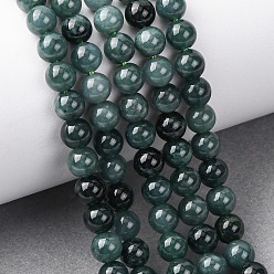 чирок Нити бусин из натурального голубого нефрита, круглые, зелено-синие, 6 мм, отверстие : 0.9 мм, около 67~68 шт / нитка, 15.28~15.51'' (38.8~39.4 см)