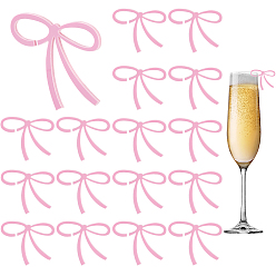 Pink 30 шт. непрозрачный акриловый бокал-кабошон, форма банта, розовые, 51x59.5x2 мм