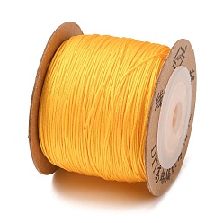Yellow Nylon Chinese Knotting Cord, Braided Thread for Jewelry Making Macrame Craft, Yellow, 0.6mm, about 109.36 yards(100m)/roll