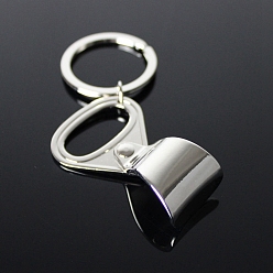 Platinum Alloy Keychains, Pop Tab Pendant Keychain, Platinum, 5.2x3.2cm