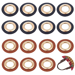 Light Gold 8 сумки 2 цвета искусственная кожа pu нашивка с люверсами, для аксессуаров сумки, плоско-круглые, разноцветные, золотой свет, 4.6 см, отверстие : 20 мм, 2 шт / пакет, 4 сумки / цвет