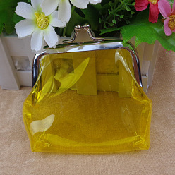 Желтый Прозрачная трапециевидная сумочка для куклы ppc, с железным каркасом кошелька платинового тона, принадлежности для американских кукол, желтые, 70x90 мм