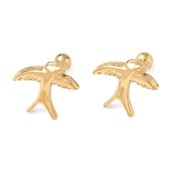 Swallow Boucles d'oreilles en cartilage d'oiseau en acier inoxydable, réel 304 k plaqué or, avaler, 18mm
