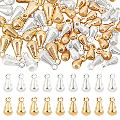 (52) Непрозрачная лаванда 80 шт. 2 цвета латунные подвески, 925 серебро покрытием, слеза, разноцветные, 6x3 мм, отверстие : 1 мм, 40 шт / цвет