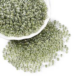 Желто-Зеленый 6/0 прозрачные внутри цветные стеклянные бусины круглой формы, круглое отверстие, желто-зеленый, 4x3 мм, отверстие : 1.2 мм, 4500 шт / фунт