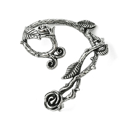 Лист 316 хирургические серьги-манжеты из нержавеющей стали., цветок, осталось, лист, 52x46 мм