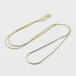 Real 18K Gold Plated 925 Sterling Silver Chain Necklaces, with Spring Ring Clasps, with 925 Stamp, Real 18K Gold Plated, 18 inch(45cm)