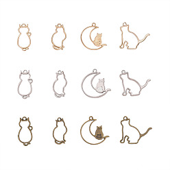 Alloy Alloy Pendants, Cat, 8.2x8.2x2.7cm, 36pcs/box