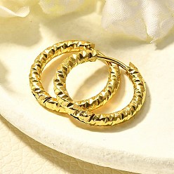 Настоящее золото 14K 304 серьги из нержавеющей стали для женщин, ионное покрытие (ip), кольцо, реальный 14 k позолоченный, 19x2.5 мм