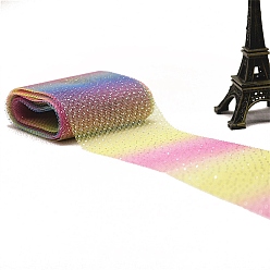 Разноцветный Ленты сетки деко полиэстера, Радужный градиент цвета блестящий тюль ткань, для подарочной упаковки diy craft, украшение стены домашней вечеринки, красочный, 2-3/8 дюйм (60 мм), около 5.00 ярдов (4.57 м) / пачка