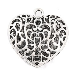 Античное Серебро Подвески из сплава , без свинца, без кадмии и без никеля, сердце, античное серебро, Размер : длиной около 35 мм , шириной 34.5 мм , толщиной 11 мм , отверстие : 3.5 мм