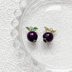 Blueberry Подвески из эмали и сплава, фруктовое очарование, золотой свет, черника, 18.5x14 мм