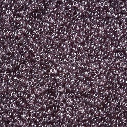 Medium Purple 12/0 Grade A Round Glass Seed Beads, Transparent Colours Lustered, Medium Purple, 12/0, 2x1.5mm, Hole: 0.3mm