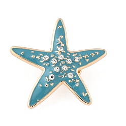 Морская звезда Сплавные эмалевые броши, тема морских животных, морская звезда, 32x34 мм