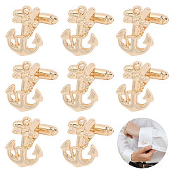 Light Gold 4 пары запонок из сплава, якорь, золотой свет, 27 мм