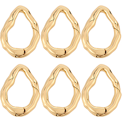 Настоящее золото 18K 6шт. латунные пружинные замки, самородки, реальный 18 k позолоченный, 21x14.5x3 мм