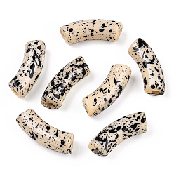 Мокасин Непрозрачные акриловые бусины, два тона, изогнутая трубка, мокасин, 36x13.5x11.5 мм, отверстие : 4 мм, Около 148 шт / 500 г