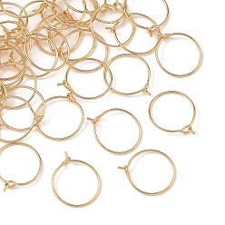 Chapado en Oro Real 18K Anillos con dijes de copas de vino de latón de Shegrace, resultados del pendiente del aro, sin cadmio, plomo, níquel, larga duración plateado, real 18 k chapado en oro, 18x15x0.7 mm