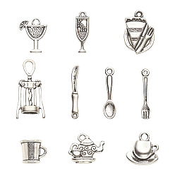 Antique Silver Tibetan Style Pendants, Mix shapes, Antique Silver, 7.4x7.2x1.7cm, 120pcs/box