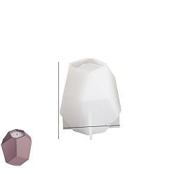 Белый Шестигранные силиконовые формы, формы для подсвечников, формы для литья гипсовой смолы, белые, 69x81 мм