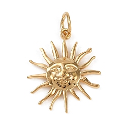 Солнце 304 подвески из нержавеющей стали, с целью перехода в кольце, золотые, солнце, 18x15x2 мм, отверстие : 3.4 мм