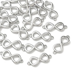 Platinum SHEGRACE Brass Connector Charms, Infinity Links, Cadmium Free & Lead Free & Nickel Free, Platinum, 16.5x6.5x2mm, Hole: 1mm