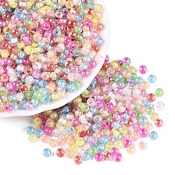 Mixed Color FGB Glass Seed Beads, Inside Colours Lustered, Grade A, Round, Mixed Color, 6/0, 4x3mm, Hole: 1.2~1.4mm, about 6400pcs/pound