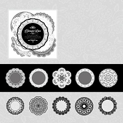 Круглые Водонепроницаемые декоративные наклейки на тему кружева для домашних животных, круглые, 70~75x70~75x0.01 мм, 10 шт / комплект