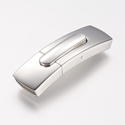 Нержавеющая Сталь Цвет Устойчивы к потускнению 304 байонетные застежки из нержавеющей стали, прямоугольные, цвет нержавеющей стали, 43.5x13.2x7.6 мм, отверстие : 10.7x4.8 мм