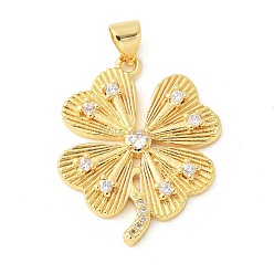 Настоящее золото 18K Латунные микро проложить кубического циркония подвески, без кадмия, без никеля и без свинца, , реальный 18 k позолоченный, 27x21.5x3 мм, отверстие : 5 мм