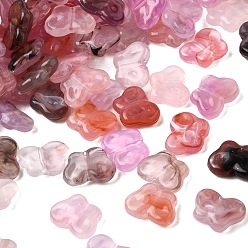 Бледно-Розовый Прозрачные акриловые бусины, бабочка, два тона, розовый жемчуг, 10x13x4 мм, отверстие : 1.2 мм, Около 1388 шт / 500 г