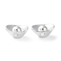 Argent Perles en alliage, plaqué longue durée, lingot, argenterie, 9x4.5x4.5mm, Trou: 1.6mm