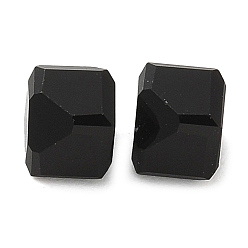 Черный K9 стеклянные имитации австрийских хрустальных бусин, без отверстия , квадратный, чёрные, 4x4x4 мм